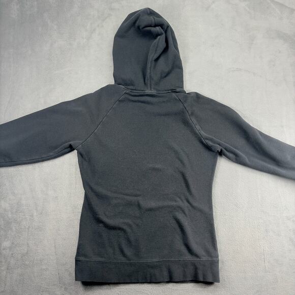 The North Face Pullover Hoodie Women's Medium Black Gold Logo Hooded Drawstring - Picture 2 of 6